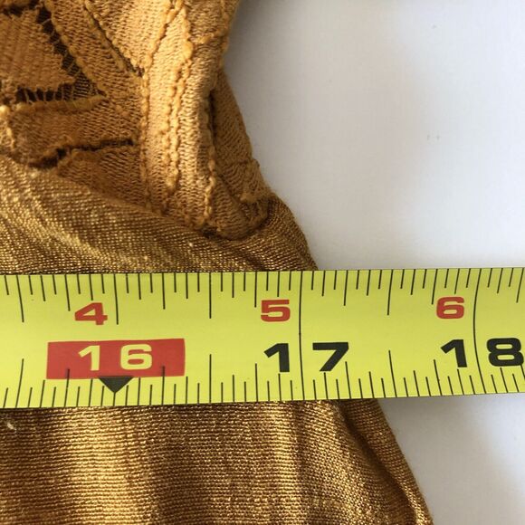 Est. 1946 Women’s V Neck Cold Shoulder Long Sleeve Mustard Mini Dress Size Small - Picture 5 of 13